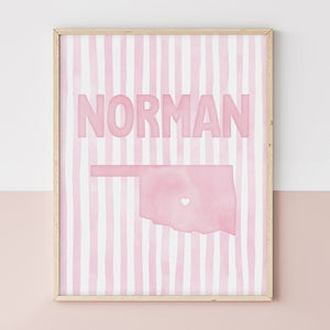 Norman, Oklahoma Pink Pastel Poster