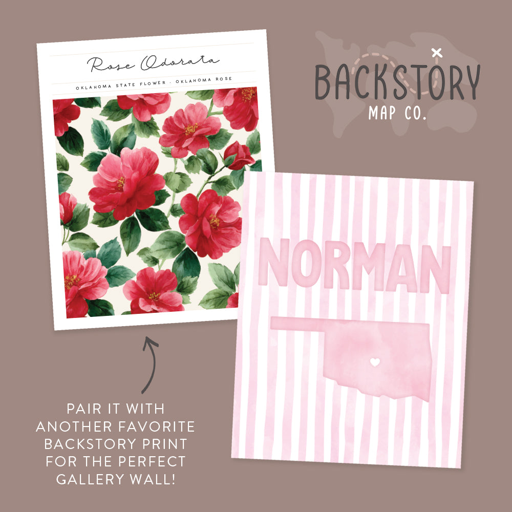 Norman, Oklahoma Pink Pastel Poster