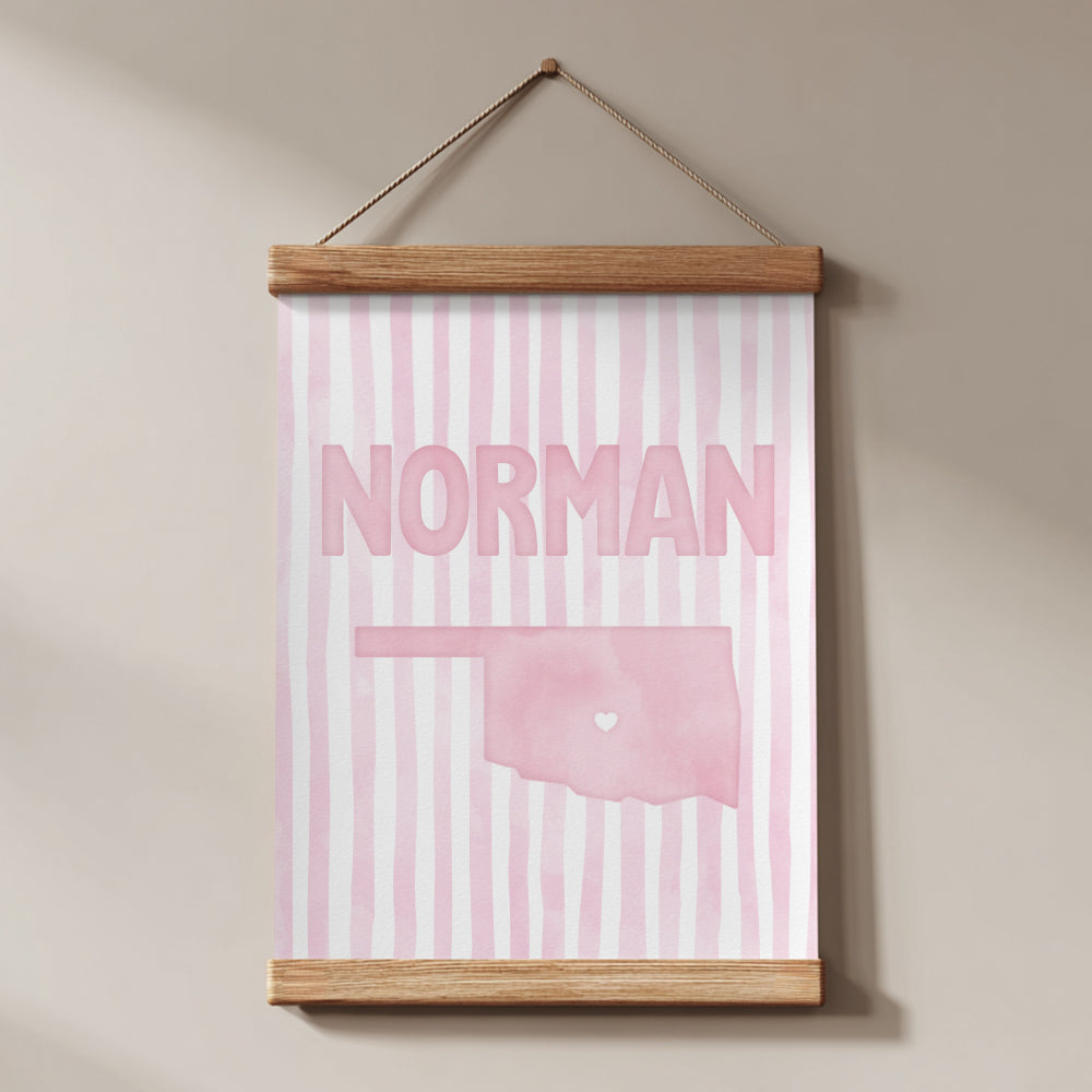 Norman, Oklahoma Pink Pastel Poster