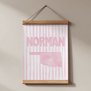 Norman, Oklahoma Pink Pastel Poster