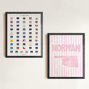 Norman, Oklahoma Pink Pastel Poster