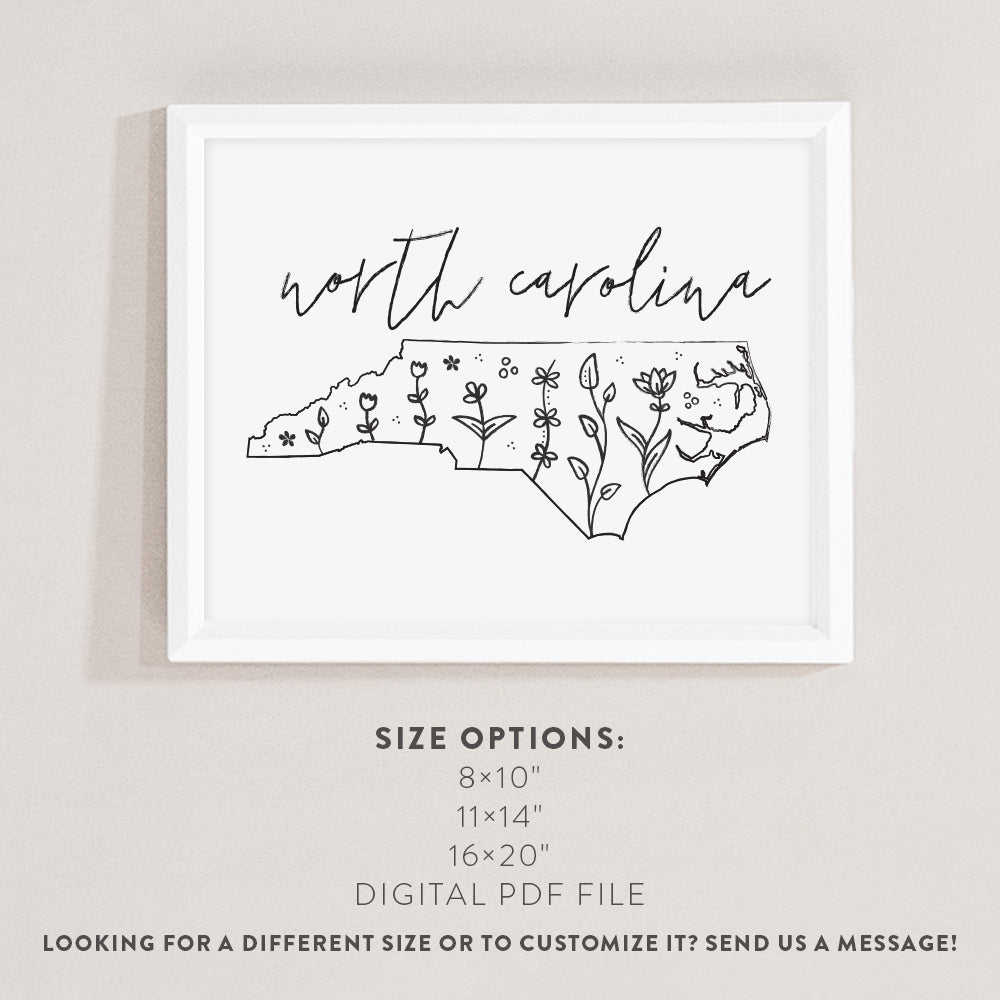 north carolina wall art