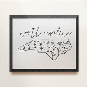 north carolina floral wall art