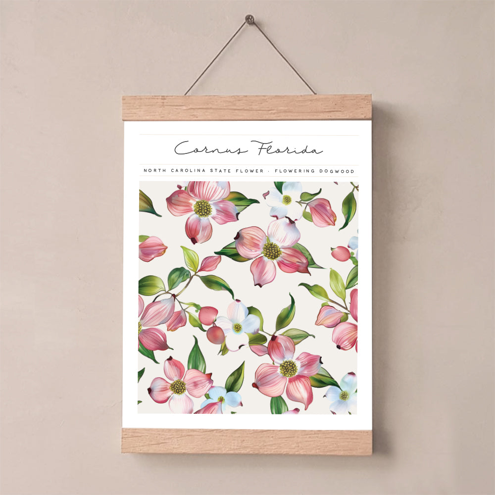 north carolina floral art print