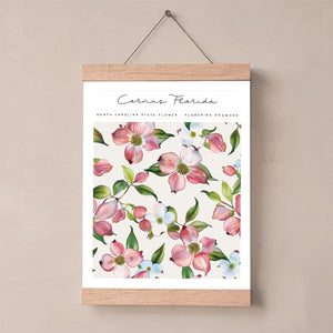 north carolina floral art print