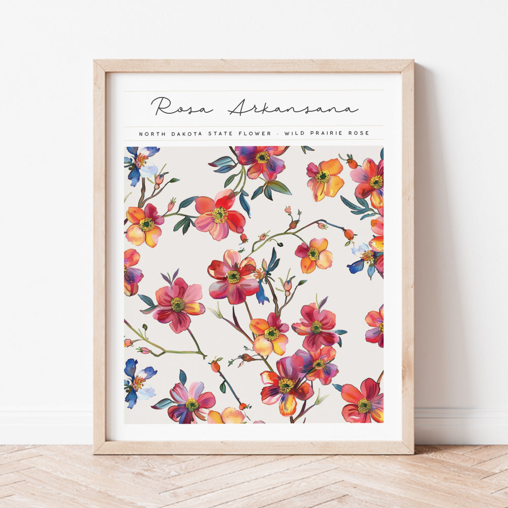 north dakota state flower wild prairie rose