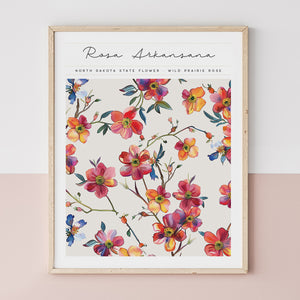 north dakota state flower poster