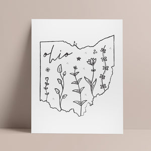ohio map print