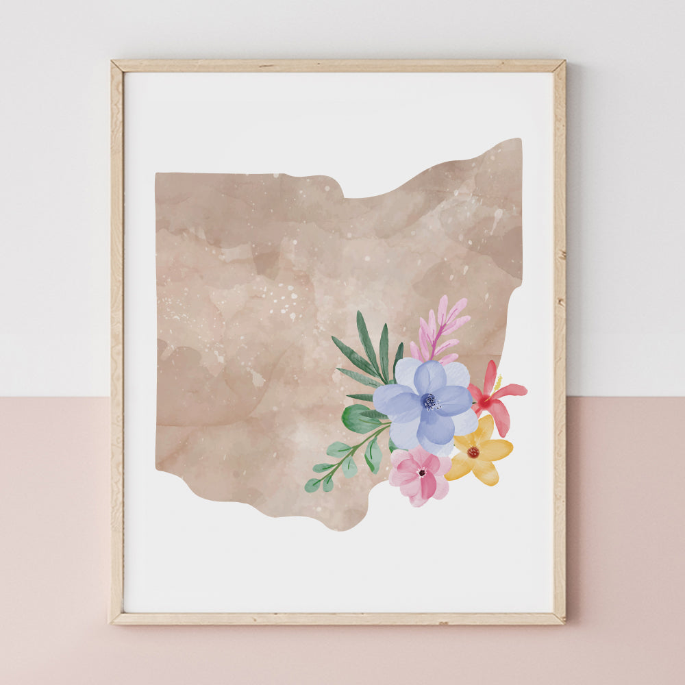 ohio map poster