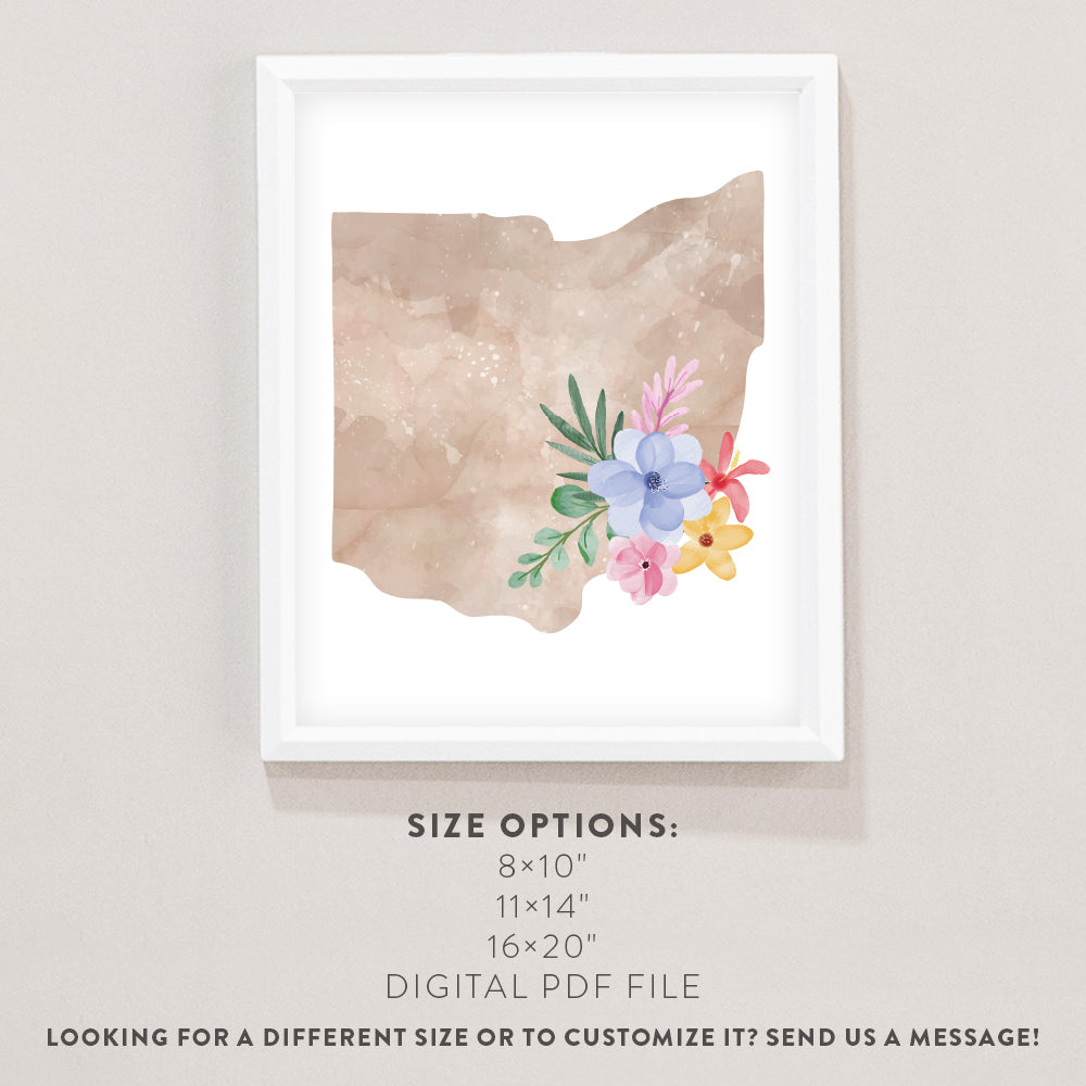 ohio floral poster