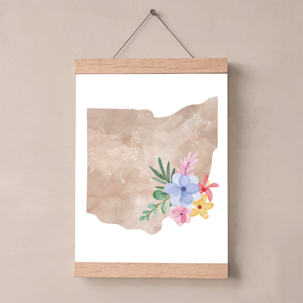 ohio map art print