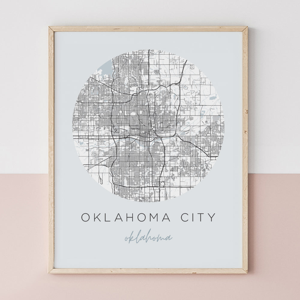 oklahoma map poster