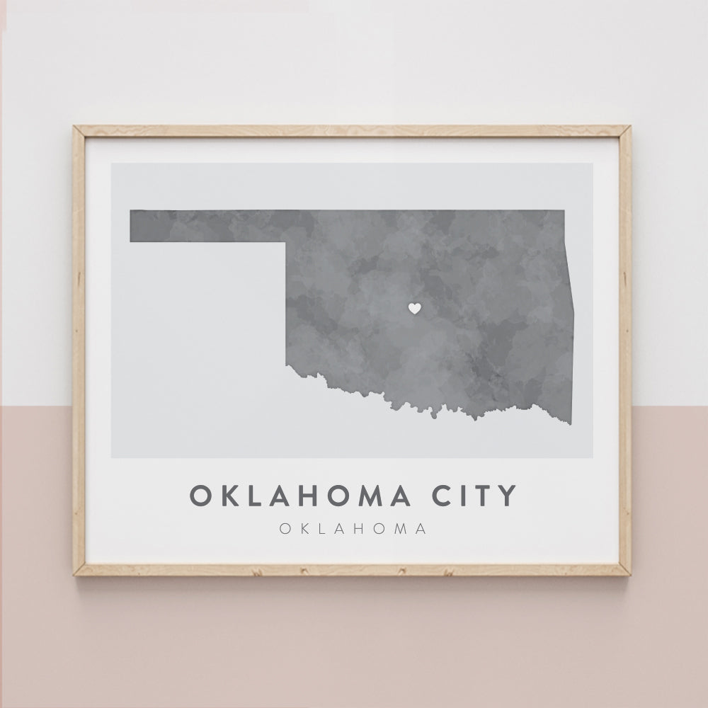 oklahoma city map poster