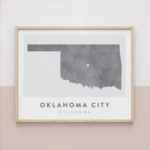 oklahoma city map poster