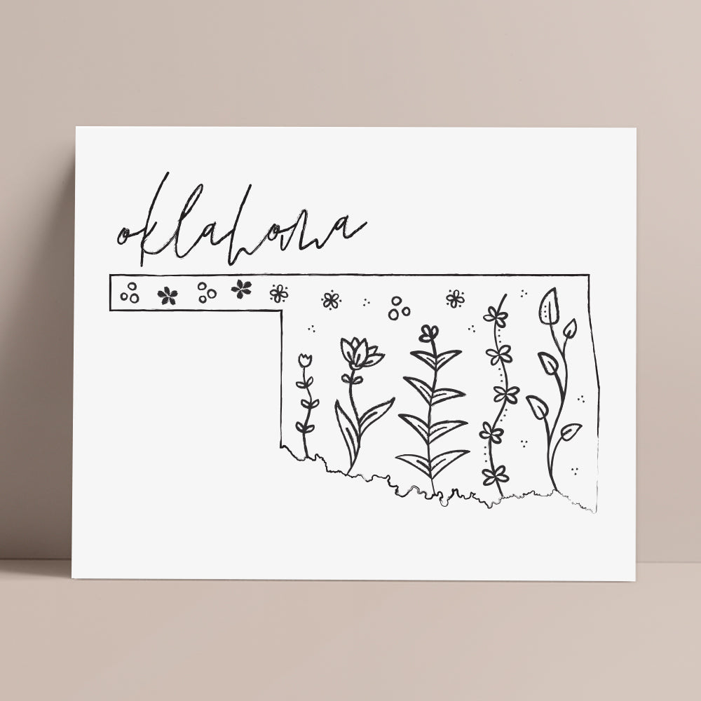oklahoma map poster