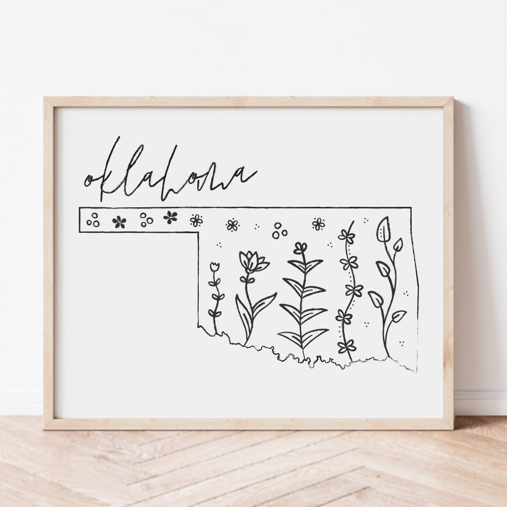 oklahoma map print