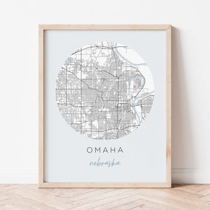 omaha nebraska map poster