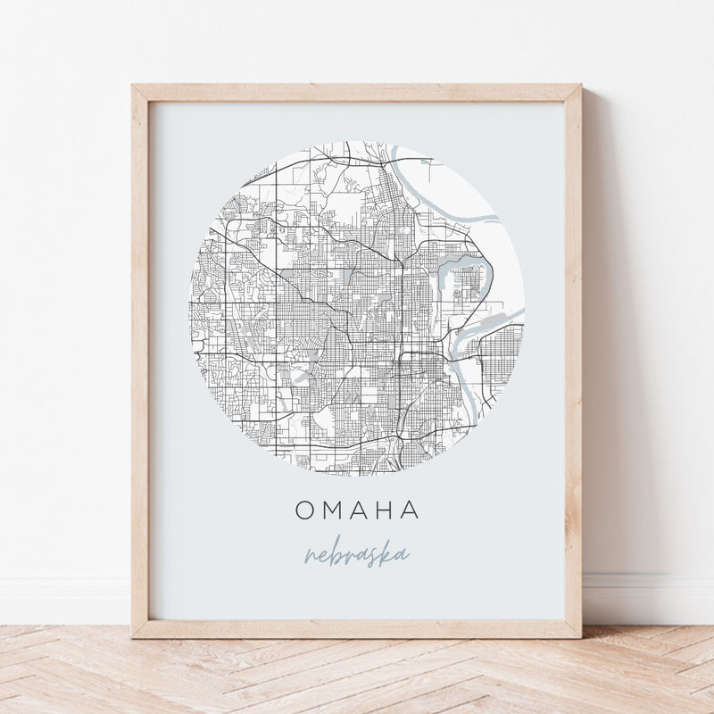 omaha nebraska map poster