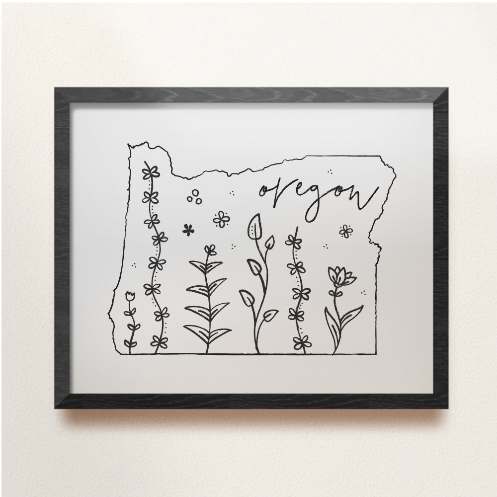 oregon floral wall art