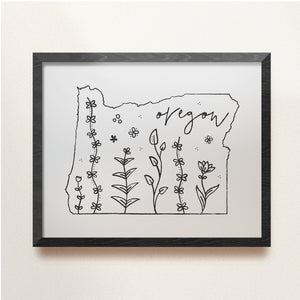oregon floral wall art