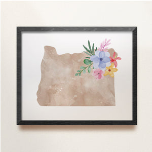 oregon floral wall art
