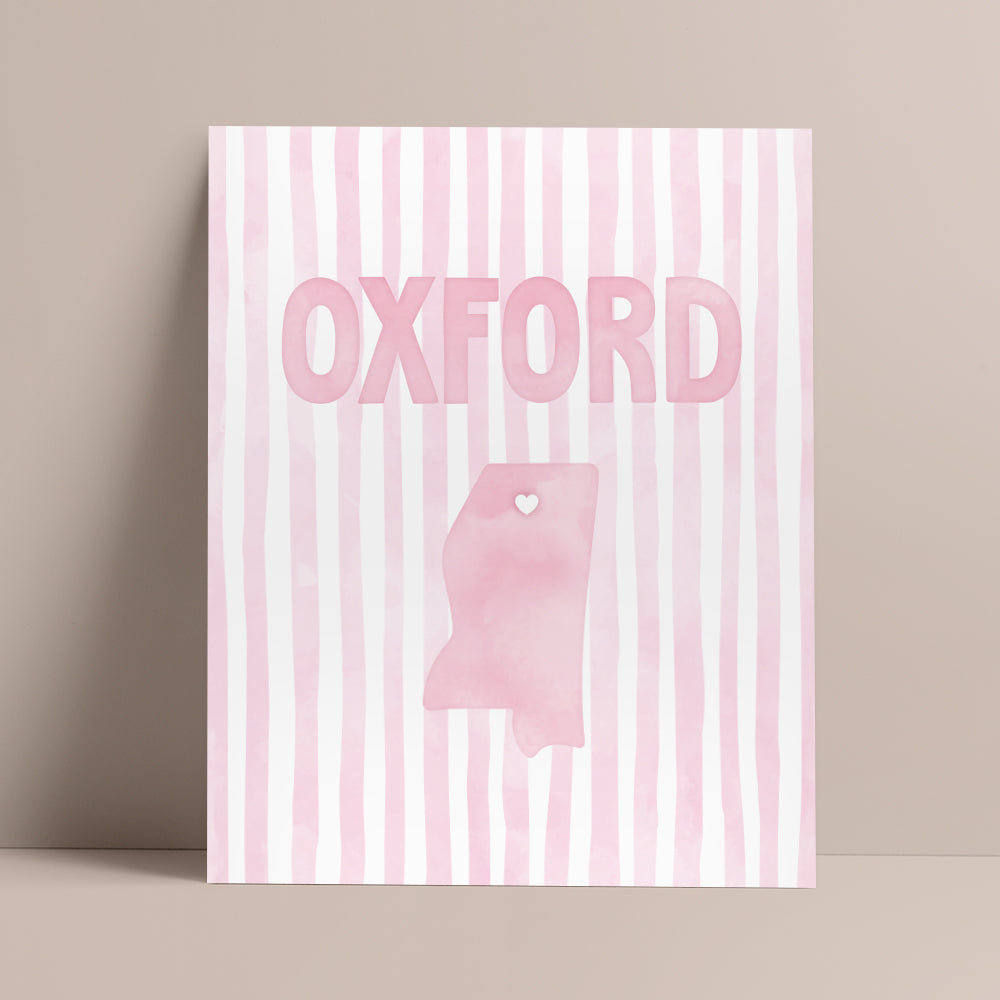 Oxford, Mississippi Pink Pastel Poster