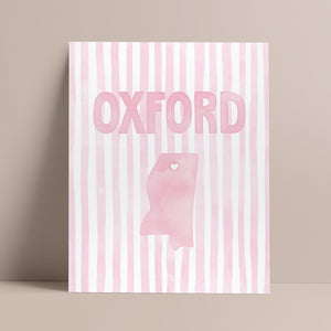 Oxford, Mississippi Pink Pastel Poster