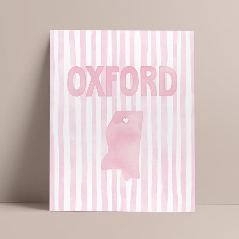 Oxford, Mississippi Pink Pastel Poster