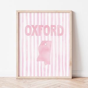 Oxford, Mississippi Pink Pastel Poster