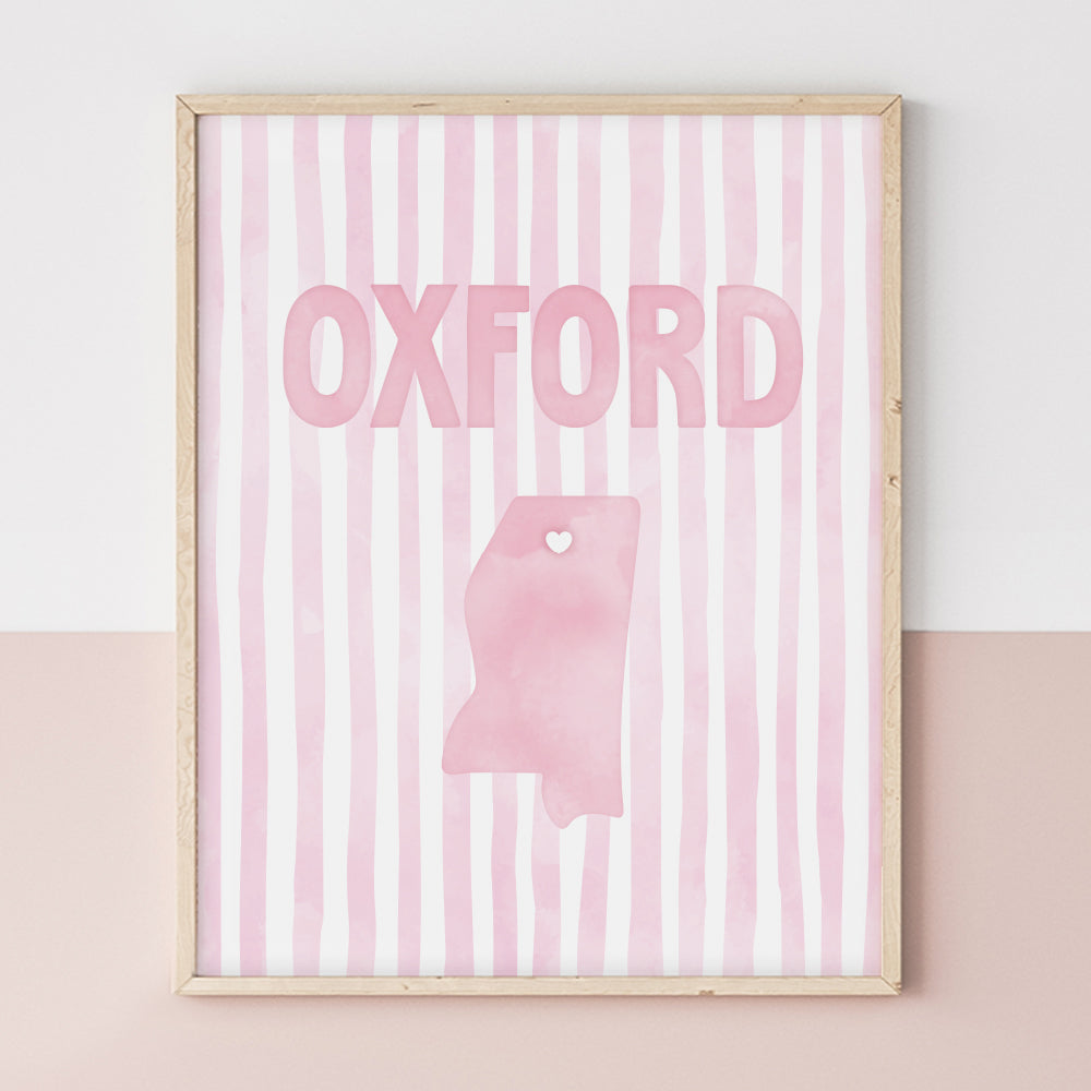 Oxford, Mississippi Pink Pastel Poster
