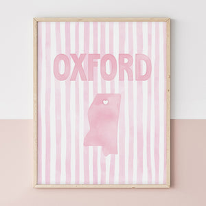 Oxford, Mississippi Pink Pastel Poster