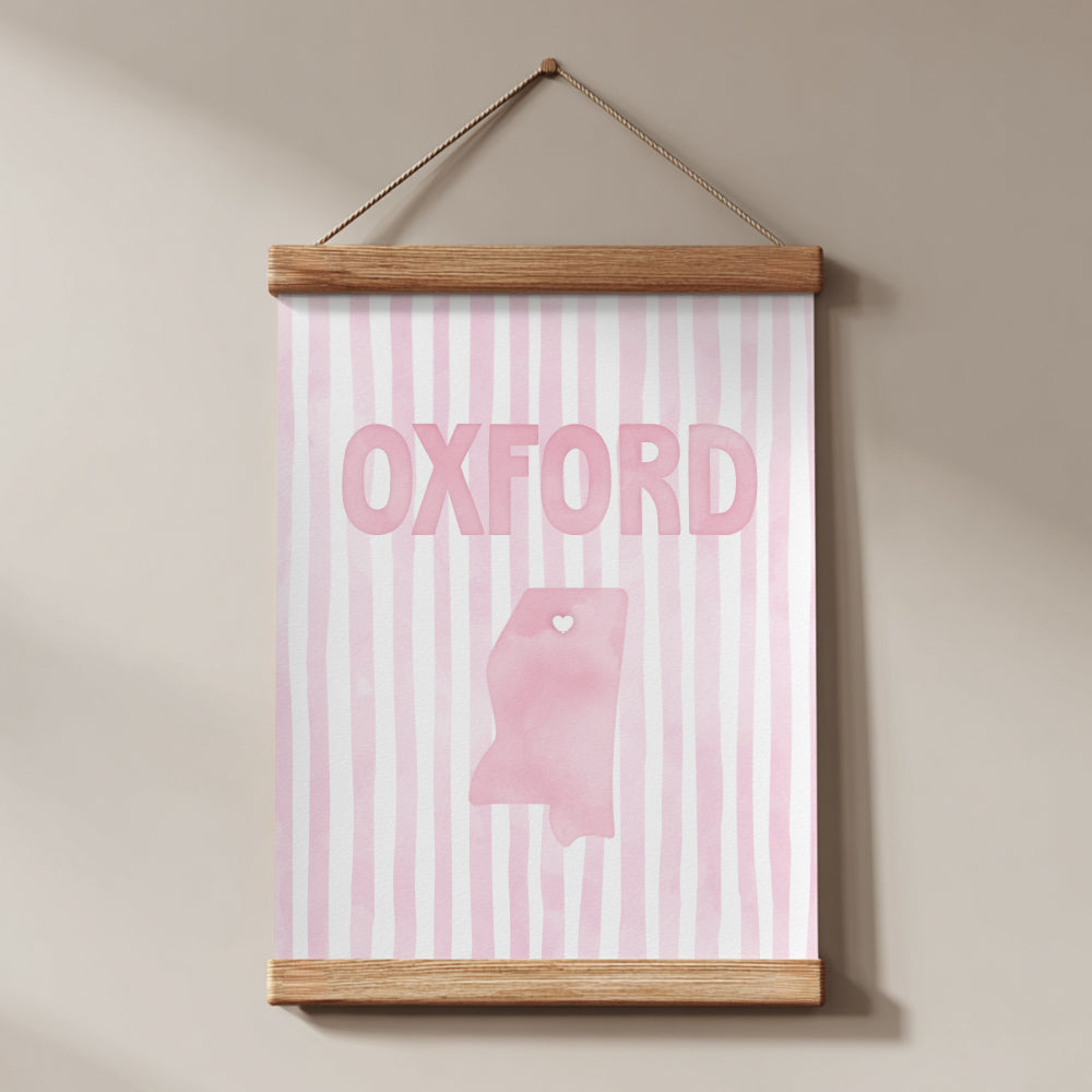 Oxford, Mississippi Pink Pastel Poster