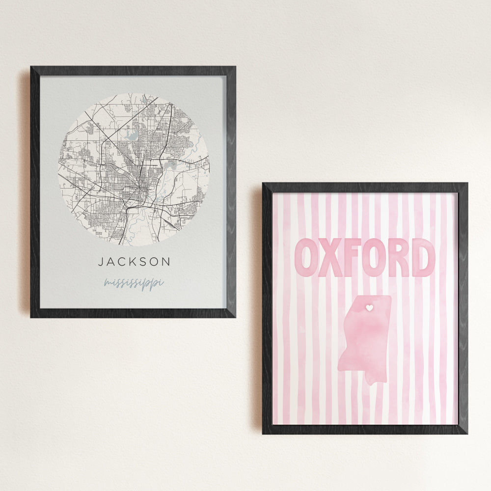 Oxford, Mississippi Pink Pastel Poster