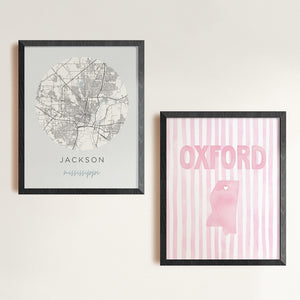 Oxford, Mississippi Pink Pastel Poster
