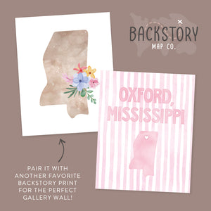Oxford, Mississippi Pink Pastel Poster