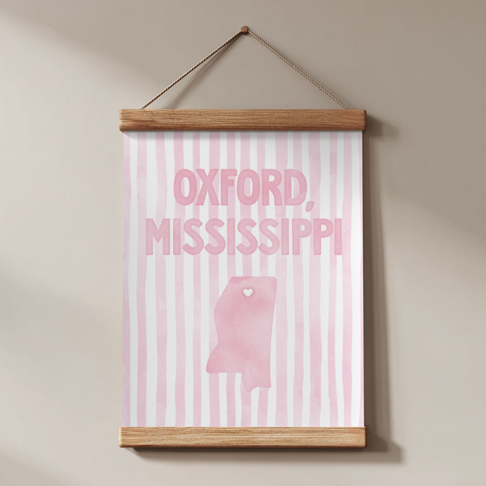 Oxford, Mississippi Pink Pastel Poster