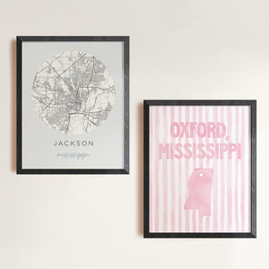 Oxford, Mississippi Pink Pastel Poster