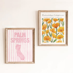 Palm Springs California Poster · Palm Springs Pink Pastel Wall Art