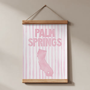 Palm Springs California Poster · Palm Springs Pink Pastel Wall Art