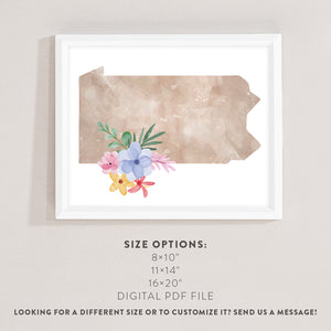 pennsylvania map poster