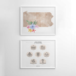 pennsylvania map wall art