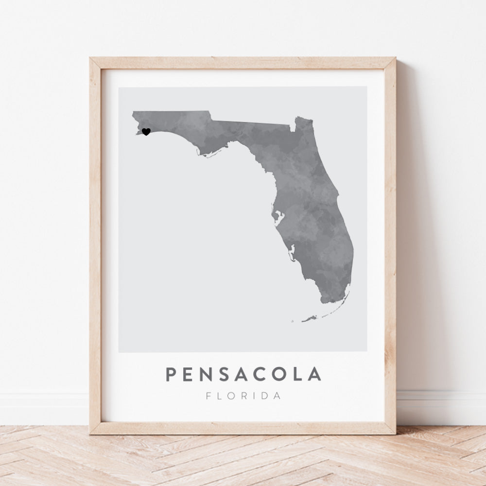 pensacola map poster