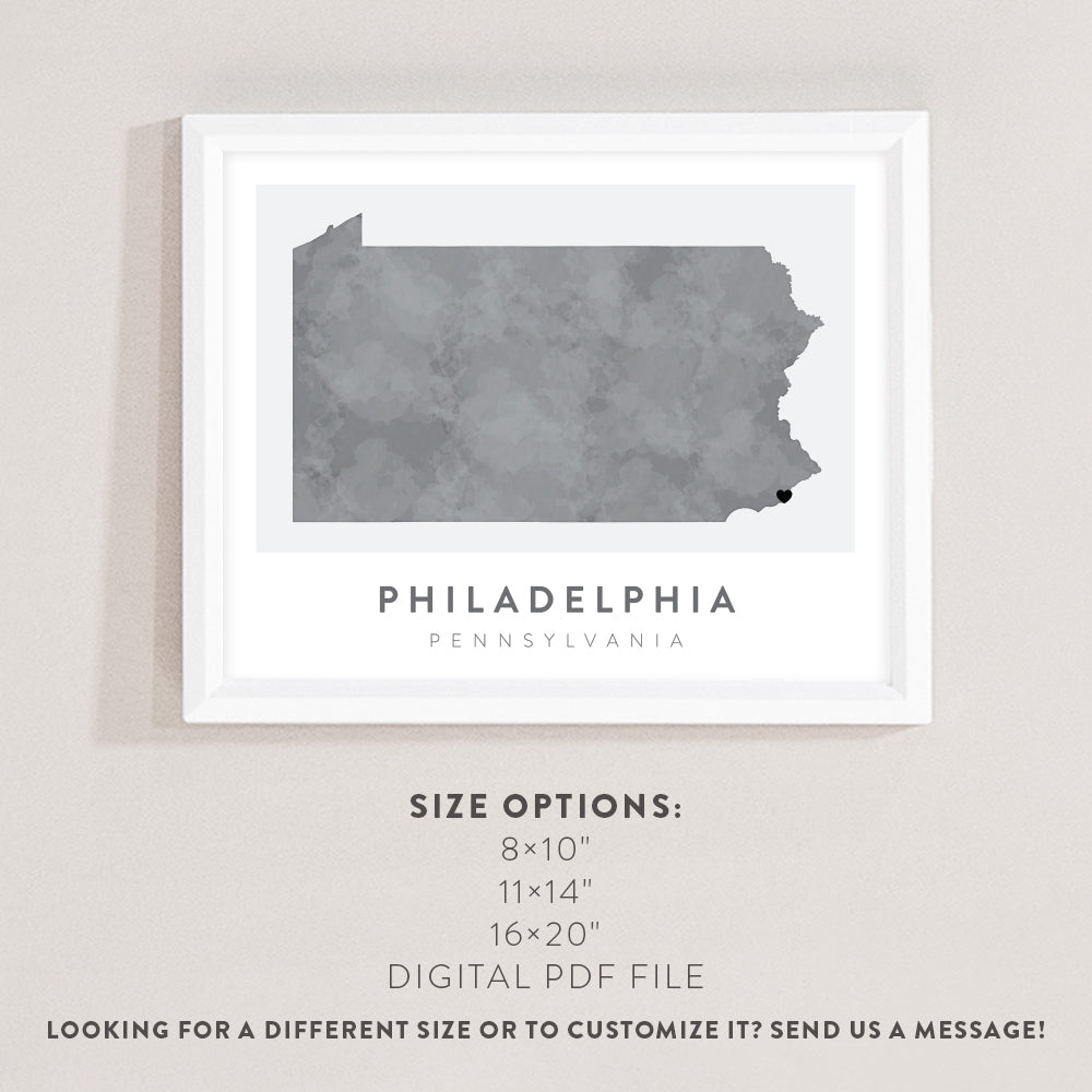 philadelphia map art print