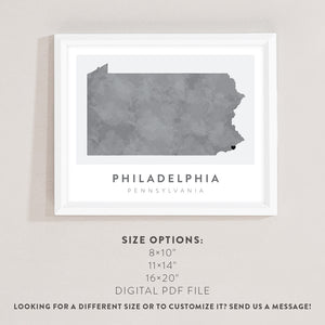 philadelphia map art print