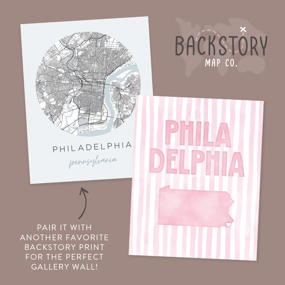 philadelphia map poster