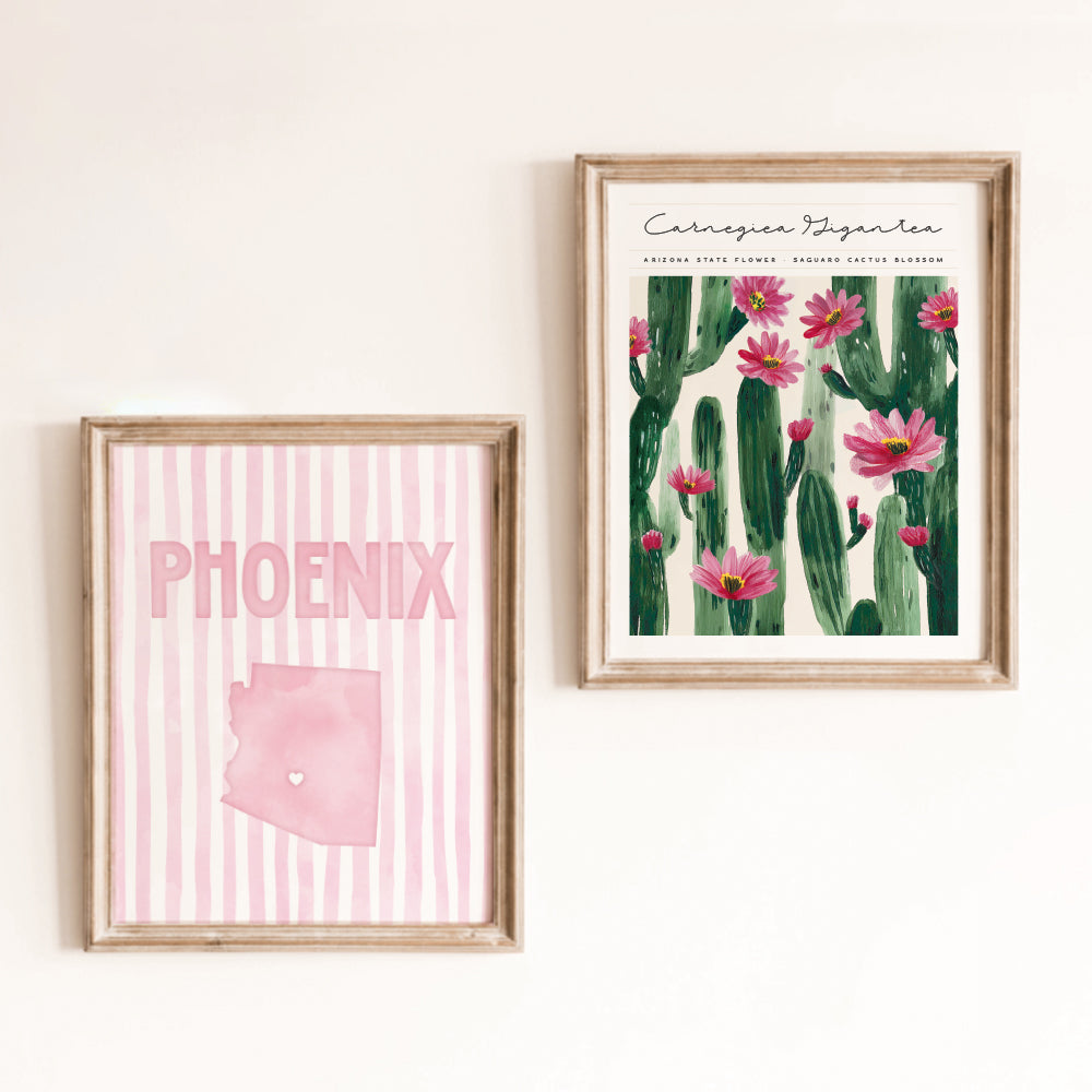 Phoenix Arizona Poster · Phoenix Pink Pastel Wall Art