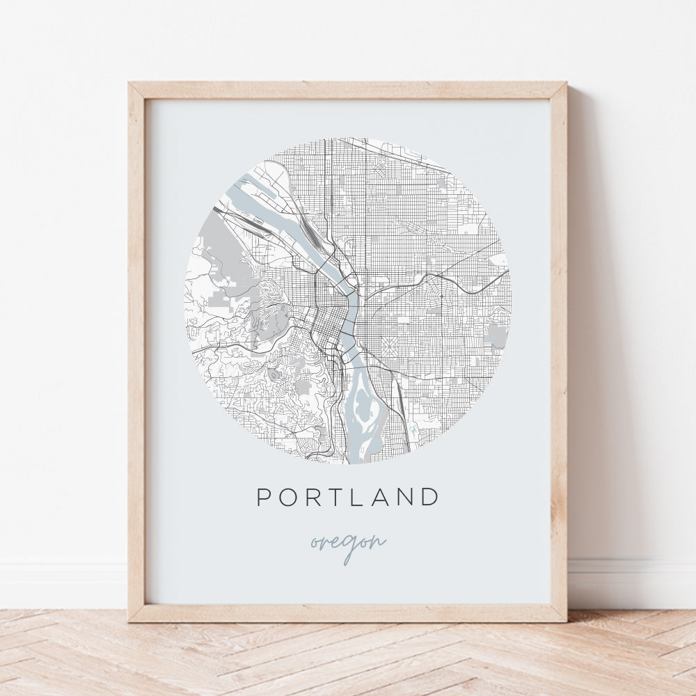 portland oregon map poster