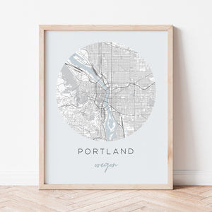 portland oregon map poster