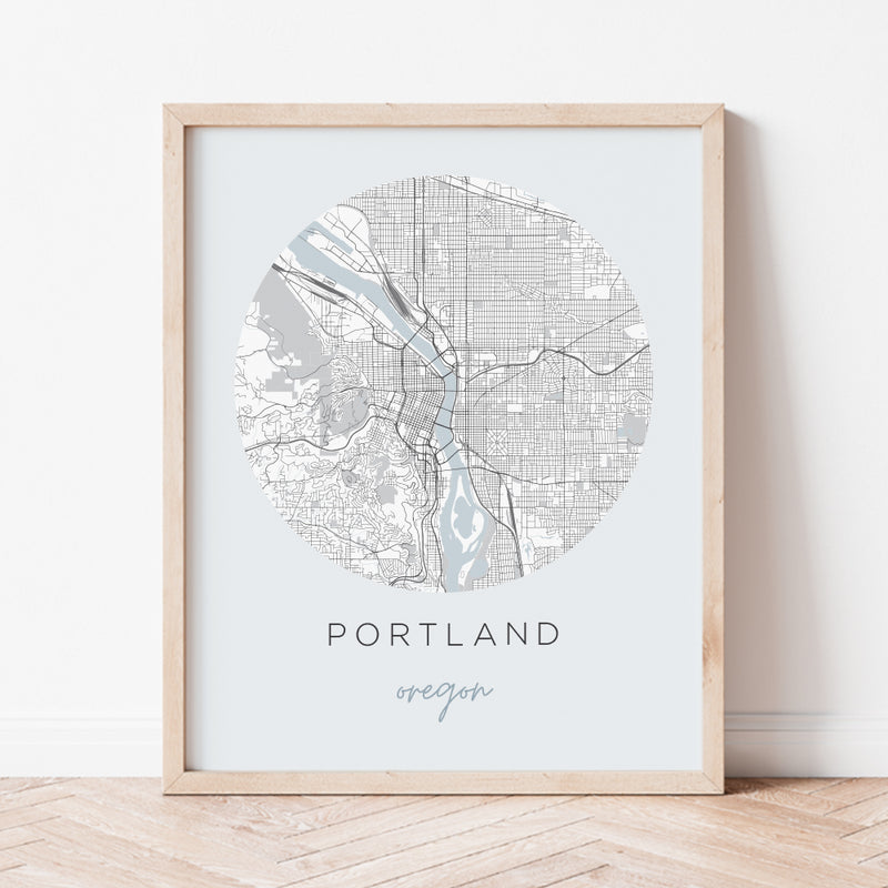 portland oregon map poster