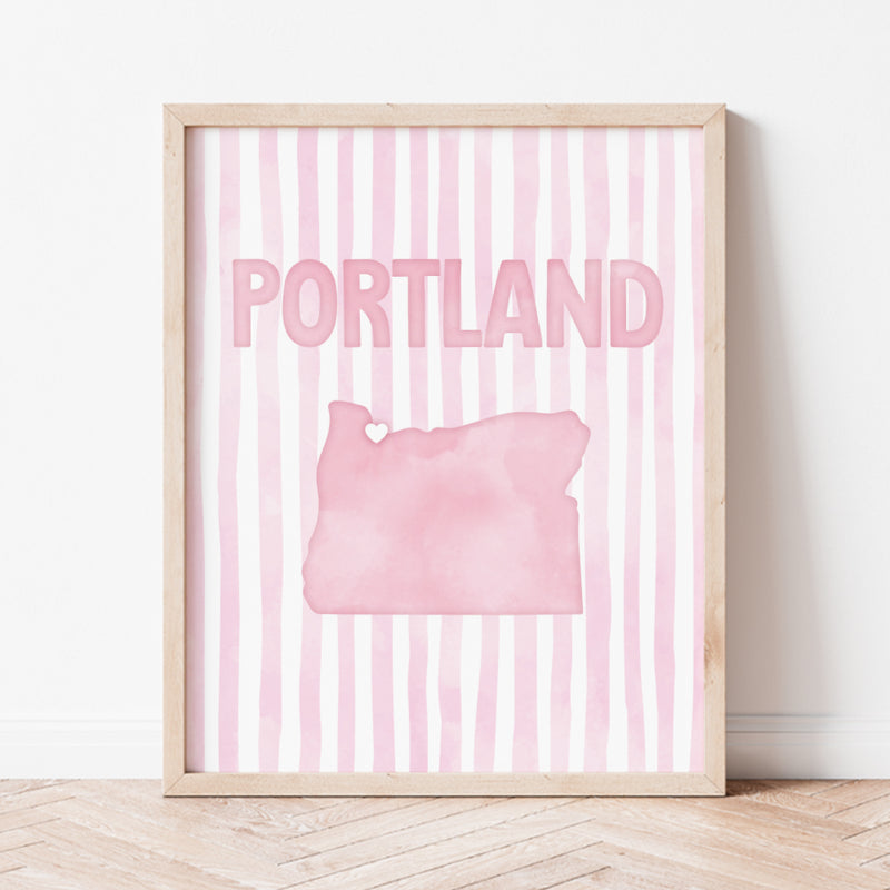 pink portland oregon poster